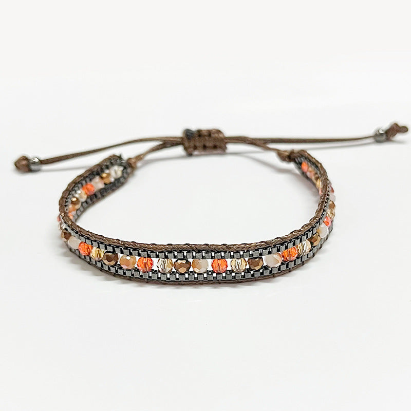 Bohemian autumn and winter colorful braided bracelet