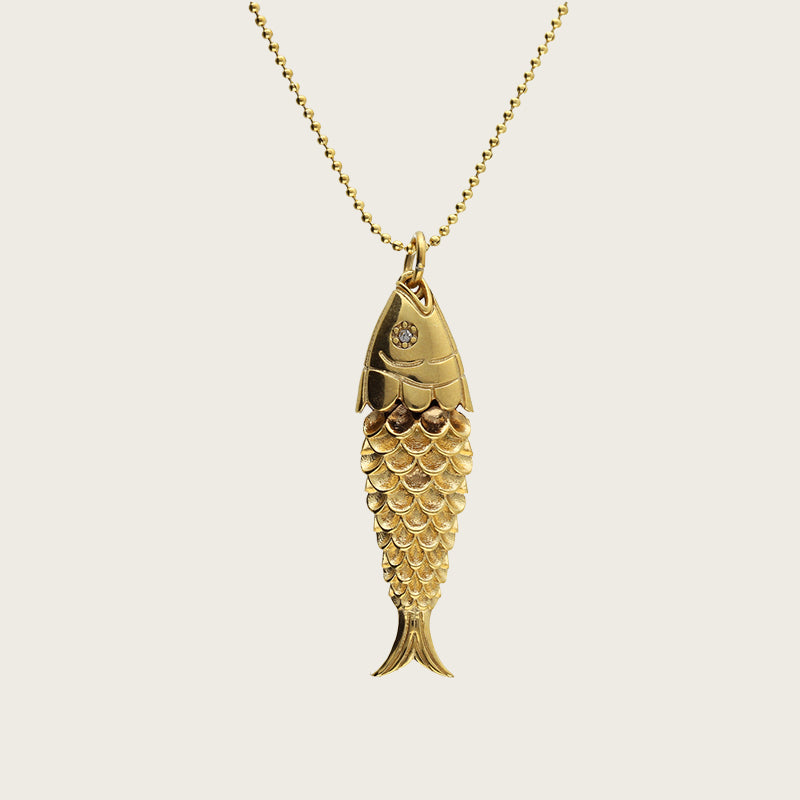 Lucky Fish Zircon Necklace