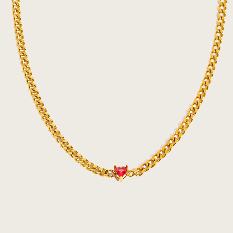 Scarlet Heart Zirconia Necklace