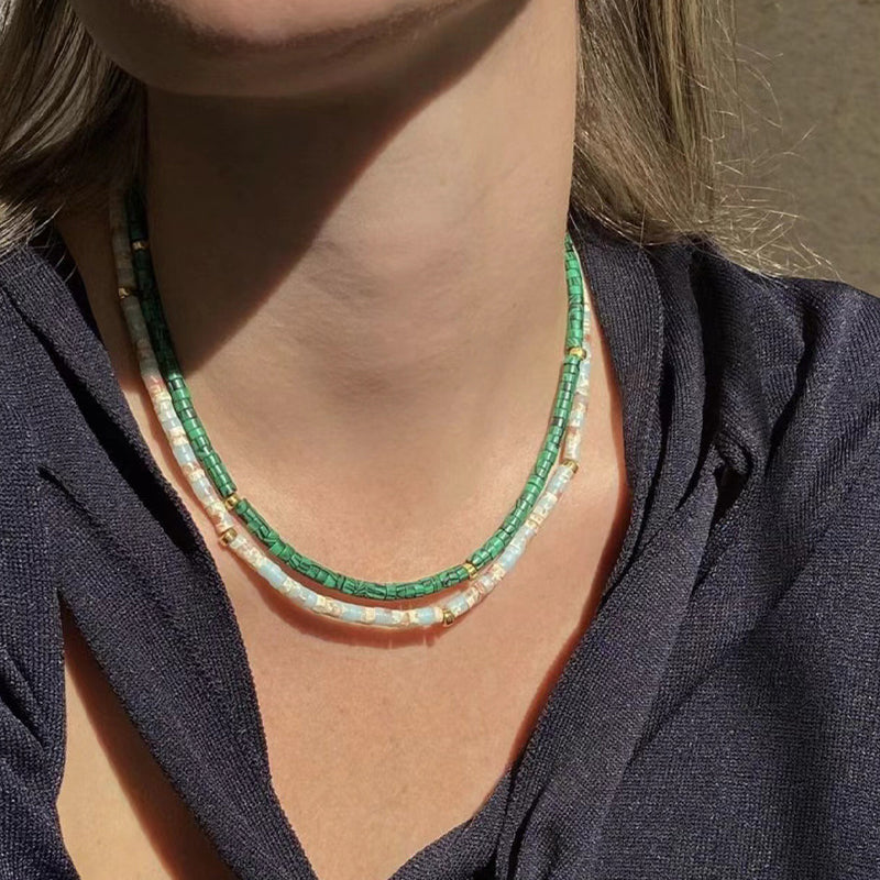 Collier en pierre turquoise de Bohème