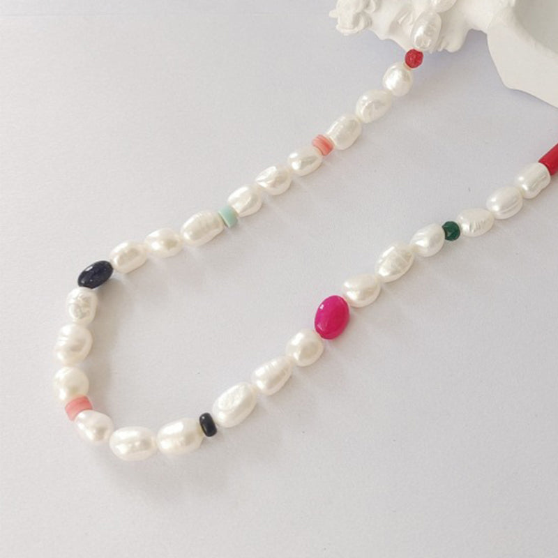 Collier de perles baroques couleur bonbon Dopamine Delight