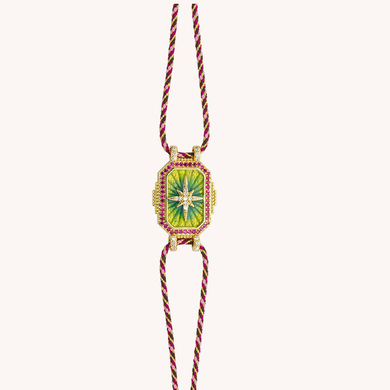 Mystic Tarot Green Eight-Pointed Star Bracelet