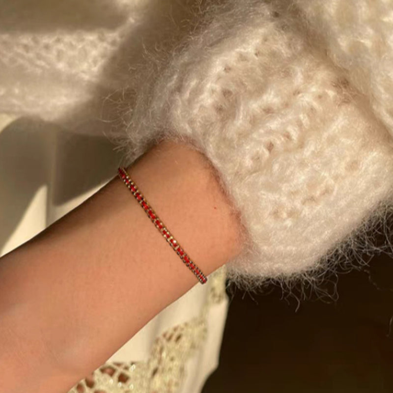 Minimalist Red Cord Braided Bracelet