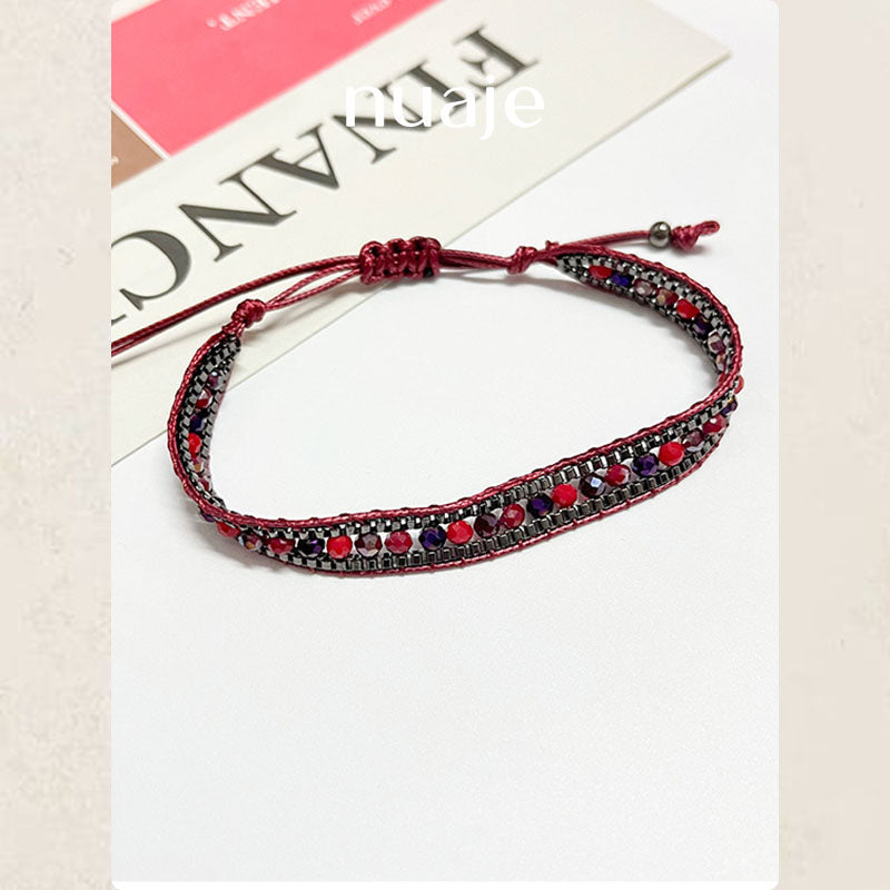 Bohemian autumn and winter colorful braided bracelet