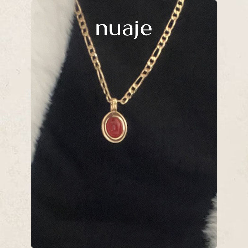 Delicate Red Agate Chain Necklace