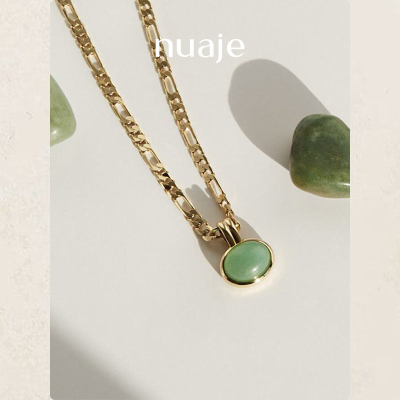 Delicate Green Aventurine Chain Necklace