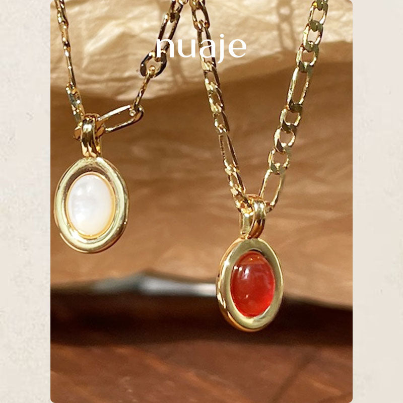 Delicate Red Agate Chain Necklace