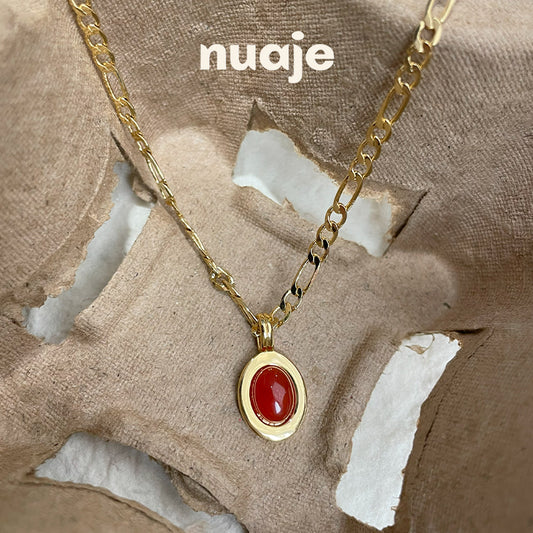 Collier délicat en chaîne d'agate rouge