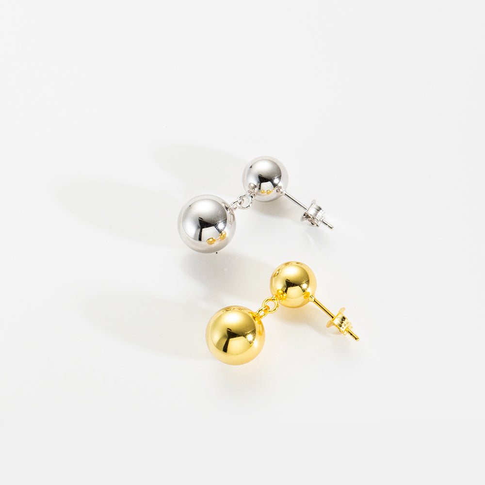 Lea Double Ball Modern Earrings