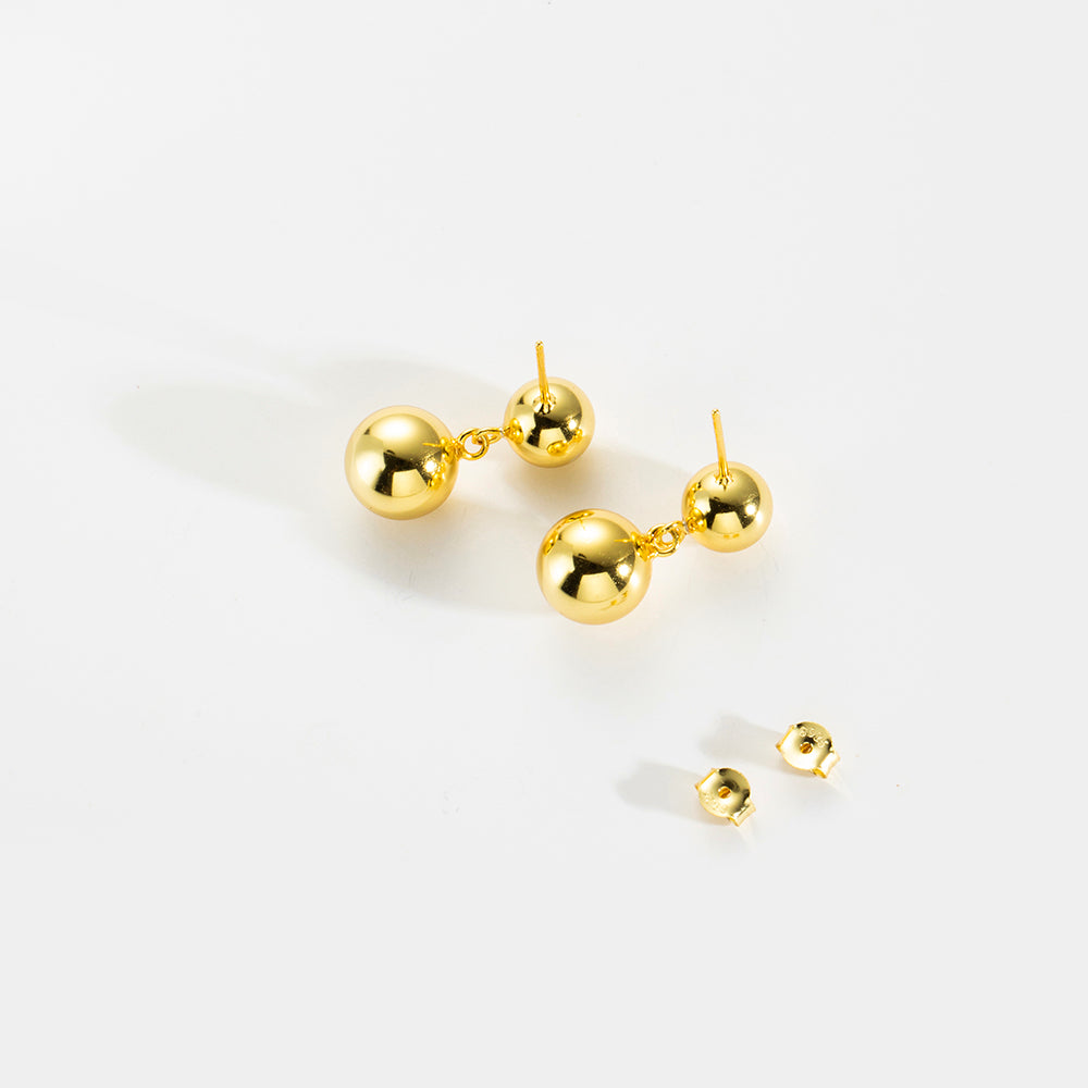 Lea Double Ball Modern Earrings