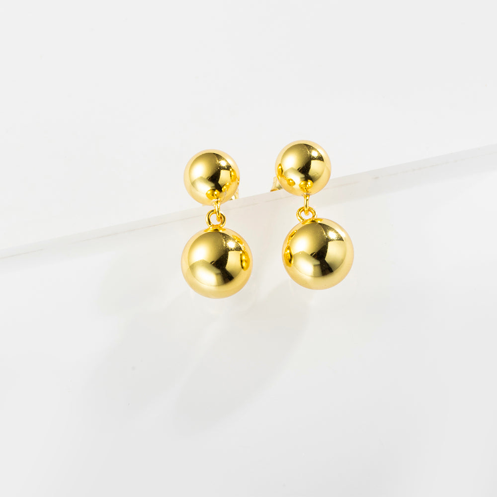 Lea Double Ball Modern Earrings