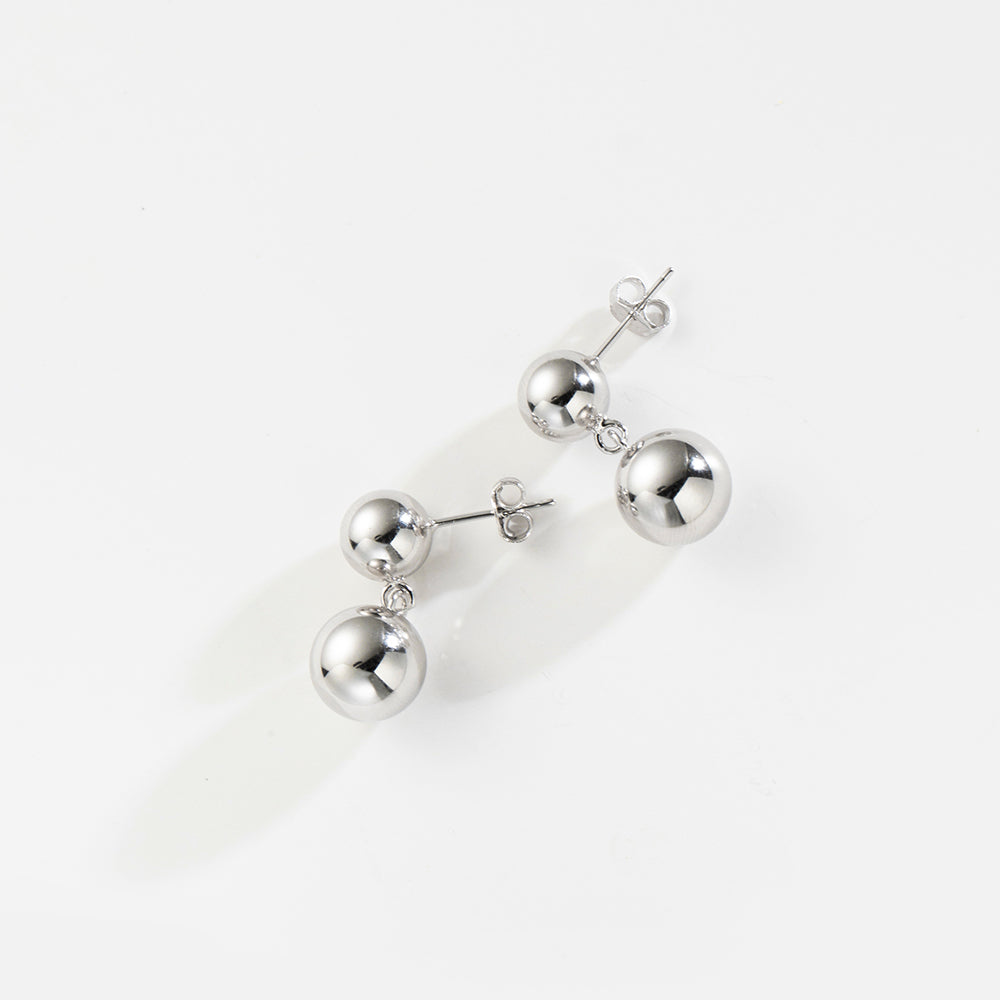 Lea Double Ball Modern Earrings