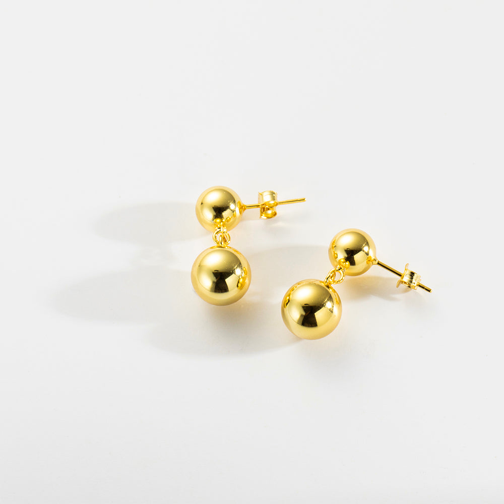 Lea Double Ball Modern Earrings